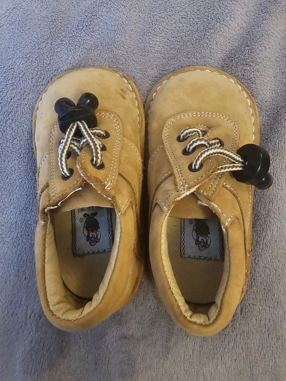 Genuine Leather Baby Walker Shoes in Tan